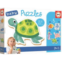 EDUCA Baby puzzle Vodné zvieratá 5v1 (3-5 dielikov)