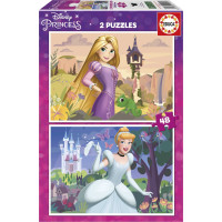 EDUCA Puzzle Disney princeznej: Locika a Popoluška 2x48 dielikov