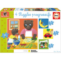 EDUCA Puzzle Petit Ours Brun 4v1 (12,16,20,25 dielikov)