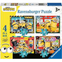 RAVENSBURGER Puzzle Mimoni 2: Zloduch prichádza 4v1 (12, 16, 20, 24 dielikov)