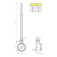 Sapho WICHER vykurovacia tyč s termostatom, 600 W, biela 600.205.4