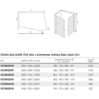 Pivotový sprchový kout NOVEA DUO - obdélník - chrom ALU/sklo Čiré