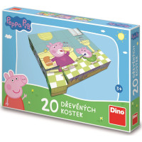 DINO Obrázkové kocky Prasiatko Peppa: Veselý deň, 20 kociek