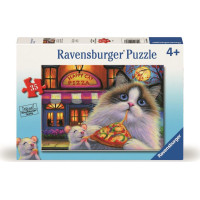 RAVENSBURGER Puzzle Pizza pre mačku - rozmanitosť chutí 35 dielikov