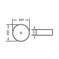 Sapho FIASTRA keramické umývadlo na dosku, Ø 40cm, čierna mat FT801B