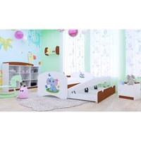 Detská posteľ pre DVOCH (s výsuvným lôžkom) 180x90 cm - SLON A MOTÝLCI