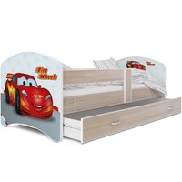 Detská posteľ LUCY so zásuvkou - 160x80 cm - FIRE WHEELS