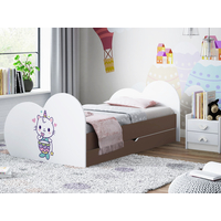 Detská posteľ KITTY Jednorožec 160x80 cm, so zásuvkou (11 farieb) + matrace ZADARMO