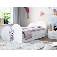 Detská posteľ KITTY Jednorožec 180x90 cm, so zásuvkou (11 farieb) + matrace ZADARMO