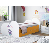 Detská posteľ KITTY Jednorožec 180x90 cm, so zásuvkou (11 farieb) + matrace ZADARMO