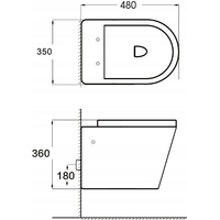 Závesné WC RICO RIMLESS - biele + Duroplast sedátko slimup