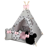 Detský stan TEEPEE (TÍPÍ) MYŠKA MINNIE s doplnkami - šedo/ružový