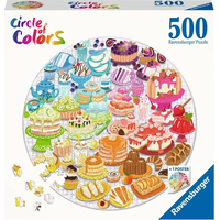 RAVENSBURGER Okrúhle puzzle Kruh farieb: Farebné dezerty 500 dielikov