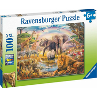 RAVENSBURGER Puzzle Africká savana XXL 100 dielikov