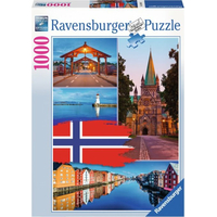 RAVENSBURGER Puzzle Trondheim koláž, Nórsko 1000 dielikov