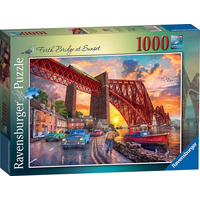 RAVENSBURGER Puzzle Forth Bridge pri západe slnka, Škótsko 1000 dielikov