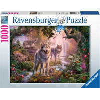 RAVENSBURGER Puzzle Vlčia rodina v lete 1000 dielikov