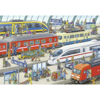 RAVENSBURGER Puzzle Rušná vlaková stanica 2x24 dielikov