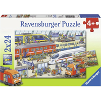 RAVENSBURGER Puzzle Rušná vlaková stanica 2x24 dielikov