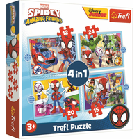 TREFL Puzzle Spidey a jeho úžasní priatelia 4v1 (12,15,20,24 dielikov)