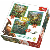 TREFL Puzzle Neobyčajný svet dinosaurov 3v1 (20,36,50 dielikov)