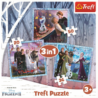 TREFL Puzzle Ľadové kráľovstvo 2: Kúzelný príbeh 3v1 (20,36,50 dielikov)