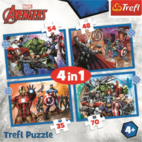 TREFL Puzzle Statočné Avengers 4v1 (35,48,54,70 dielikov)