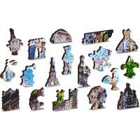 WOODEN CITY Drevené puzzle Rušný Paríž 2v1, 150 dielikov EKO