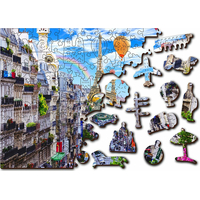 WOODEN CITY Drevené puzzle Rušný Paríž 2v1, 150 dielikov EKO