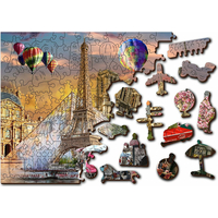 WOODEN CITY Drevené puzzle Jar v Paríži 2v1, 75 dielikov EKO
