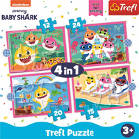 TREFL Puzzle Baby Shark: Rodina 4v1 (12,15,20,24 dielikov)