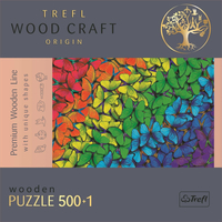 TREFL Wood Craft Origin puzzle Dúhoví motýle 501 dielikov