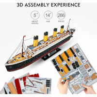 CUBICFUN Svietiace 3D puzzle Titanic 266 dielikov