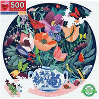 EEBOO Okrúhle puzzle Zátišie s kvetinami 500 dielikov