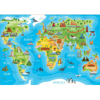 EDUCA Puzzle Mapa so svetovými pamiatkami 150 dielikov