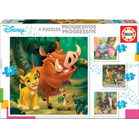 EDUCA Puzzle Disney rozprávky 4v1 (12,16,20,25 dielikov)