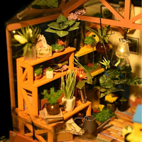 ROBOTIME Rolife DYI House: Katkin kvetinový skleník s LED osvetlením