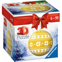 RAVENSBURGER Puzzleball Vianočná ozdoba žltá s nórskym vzorom 56 dielikov