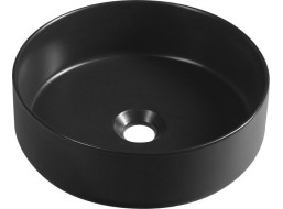 Isvea INFINITY ROUND keramické umývadlo na dosku, priemer 36cm, čierna mat 10NF65036-2N