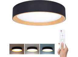 Solight LED osvetlenie s diaľkovým ovládačom Larios Black, 48W, 3360lm, 39cm, zmena chromatickosti, stmievateľné