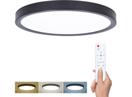 Solight LED osvetlenie s diaľkovým ovládačom Estela Black, 36W, 2700lm, 30cm, zmena chromatickosti, stmievateľné