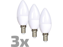 ECOLUX LED žiarovka Ecolux 3-pack, sviečka, 6W, E14, 3000K, 450lm, 3ks