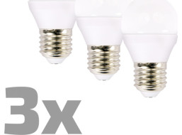 ECOLUX LED žiarovka Ecolux 3-pack, miniglobe, 6W, E27, 3000K, 450lm, 3ks