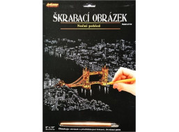 ARTLOVER Škrabací obrázok (zlatý) - Nočný pohľad na Tower Bridge