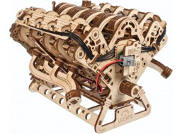 Ugears 3D drevené mechanické puzzle Motor V8