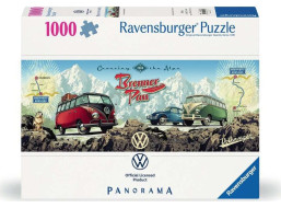 RAVENSBURGER Panoramatické puzzle Cez Alpy s VW 1000 dielikov