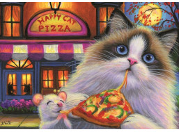 RAVENSBURGER Puzzle Pizza pre mačku - rozmanitosť chutí 35 dielikov