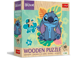 TREFL Drevené obrysové puzzle Stitch 50 dielikov