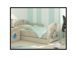 Detská posteľ s výrezom MAČIČKA - modrá 140x70 cm