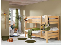 Detská poschodová posteľ Barco - prírodná